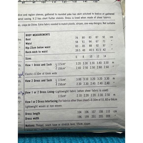 Simplicity Sewing pattern 9866 fit and flare dress puff or flutter sleeve size14 - Picture 6 of 6